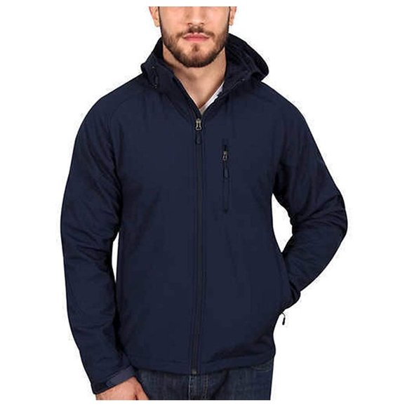 NWT Kirkland Signature Mens Softshell Sherpa Lined Jacket Blue Size M $80 DD008 - Picture 1 of 4